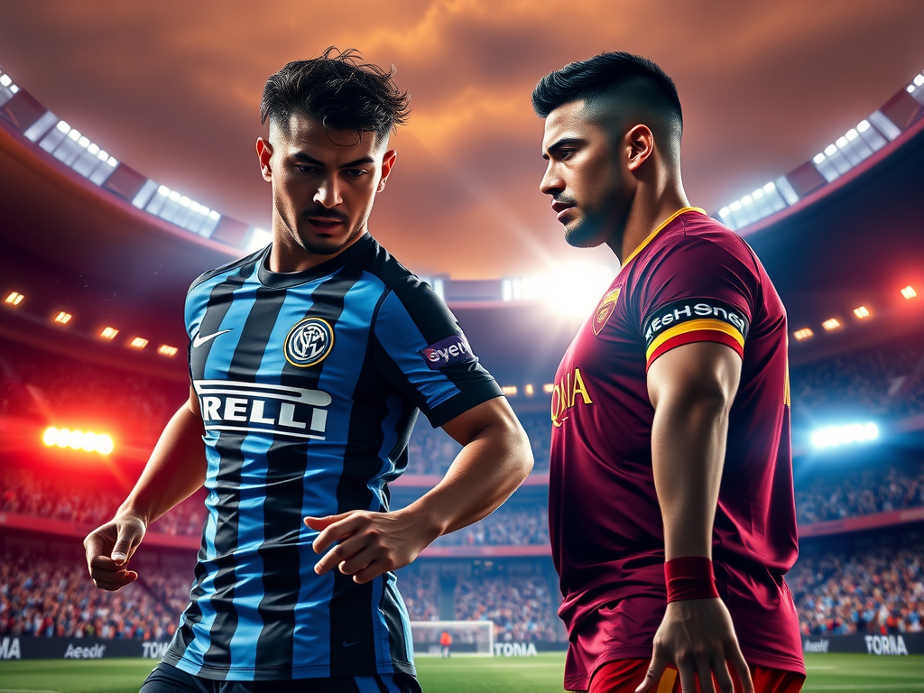 Inter vs AS Roma Match Poster